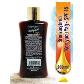 Eda Taşpınar Bronzlaştırıcı Koruyucu Yağ SPF 15 200 ml - 2