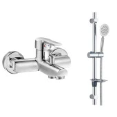 ECA Delta Banyo Bataryası + T-MAY Sardes Mat İnox Oval Borulu Hareketli Sürgülü Duş Seti Üst Takımı - 1