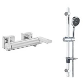 ECA İcon Banyo Bataryası + T-MAY Kağan Oval Borulu Hareketli Sürgülü Duş Seti Üst Takımı - 1