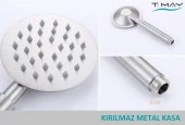 ECA Delta Banyo Bataryası + T-MAY Sardes Mat İnox Oval Borulu Hareketli Sürgülü Duş Seti Üst Takımı - 7
