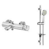 ECA Myra Banyo Bataryası  + T-MAY Lidya Oval Borulu Hareketli Sürgülü Duş Seti Üst Takımı - 1