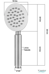 ECA Delta Banyo Bataryası + T-MAY Sardes Mat İnox Oval Borulu Hareketli Sürgülü Duş Seti Üst Takımı - 10