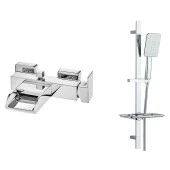 ECA Natura Banyo Bataryası  + T-MAY Çınar Kare Borulu Hareketli Sürgülü Duş Seti Üst Takımı - 1