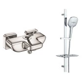 ECA Novita Banyo Bataryası + T-MAY Ayvacık Kare Borulu Hareketli Sürgülü Duş Seti Üst Takımı thumbnail 1