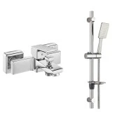 ECA Tiera Banyo Bataryası + T-MAY Çınar Oval Borulu Hareketli Sürgülü Duş Seti Üst Takımı - 1