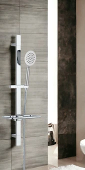 ECA Royal Banyo Bataryası + T-MAY Sardes Mat İnox Kare Borulu Hareketli Sürgülü Duş Seti Üst Takımı - 8