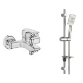 ECA Niobe Banyo Bataryası + T-MAY Belen Oval Borulu Hareketli Sürgülü Duş Seti Üst Takımı - 1