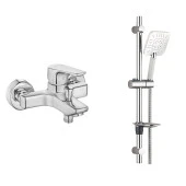 ECA Niobe Banyo Bataryası + T-MAY Çamlıca Oval Borulu Hareketli Sürgülü Duş Seti Üst Takımı - 1