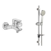ECA Niobe Banyo Bataryası + T-MAY Lidya Oval Borulu Hareketli Sürgülü Duş Seti Üst Takımı - 1