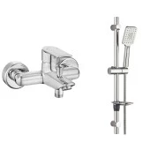 ECA Lia Banyo Bataryası + T-MAY Belen Oval Borulu Hareketli Sürgülü Duş Seti Üst Takımı - 1