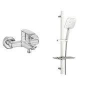 ECA Lia Banyo Bataryası + T-MAY Çamlıca Kare Borulu Hareketli Sürgülü Duş Seti Üst Takımı thumbnail 1