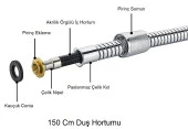 ECA Niobe Banyo Bataryası + T-MAY Çam Oval Borulu Hareketli Sürgülü Duş Seti Üst Takımı - 8
