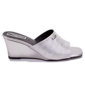 Dagoster DZA07-108524344CN Gümüş Dolgu Taban Topuklu Kadın Terlik - 2