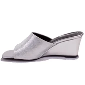 Dagoster DZA07-108524344CN Gümüş Dolgu Taban Topuklu Kadın Terlik - 3