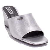 Dagoster DZA07-108524344CN Gümüş Dolgu Taban Topuklu Kadın Terlik - 1