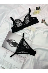 Divine Siyah Alt Üst Bralet Takımı (ayarlanabilir sütyen ve külot) thumbnail 1