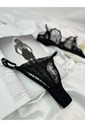 Divine Siyah Alt Üst Bralet Takımı (ayarlanabilir sütyen ve külot) thumbnail 3