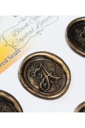 Mühürcüm Baş Harf 12 Adet 3D Hazır Kendinden Yapışkanlı Sticker Mühür RM2112 - 1