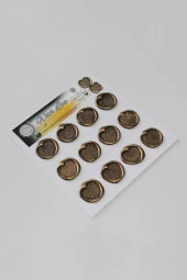 Mühürcüm Kalp 3 12 Adet 3D Hazır Kendinden Yapışkanlı Sticker Mühür RM2117 - 1
