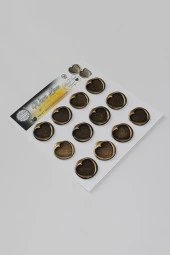 Mühürcüm Kalp 4 12 Adet 3D Hazır Kendinden Yapışkanlı Sticker Mühür RM2118 - 1