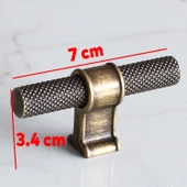 Hisar Eskitme Antik Sarı Metal Düğme Tek Vidalı Mobilya Mutfak Çekmece Dolap Kulpu Kulbu Kulpları - 2