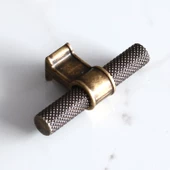 Hisar Eskitme Antik Sarı Metal Düğme Tek Vidalı Mobilya Mutfak Çekmece Dolap Kulpu Kulbu Kulpları - 6