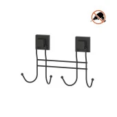 Tekno Tel EF-252 Yapışkanlı Banyo 4 lü Askı Bornozluk Siyah - 1