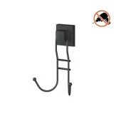 Tekno Tel EF-236 Yapışkanlı Banyo 2 li Askı Bornozluk Siyah - 1