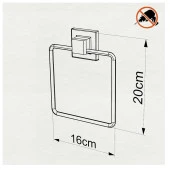 Tekno Tel EF-234 Yapışkanlı Banyo Kare Havluluk Siyah - 2