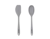 TANTİTONİ GRİ RENKLİ SİLİKON BÜYÜK KAŞIK VE SPATULA SETİ - 1