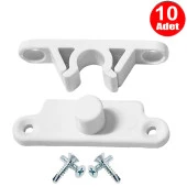Pvc Kapı Pencere Sineklik Beyaz Plastik Çıt Çıt Kilit Menteşe Büyük Boy 5cm -10 Adet - 1