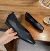 Kadın Babet Hakiki Deri Siyah Platin - 2