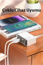 N336 Fuerza PD 65W 3 Adet Type-C 3 Adet USB Şarj Aleti thumbnail 2