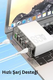 N336 Fuerza PD 65W 3 Adet Type-C 3 Adet USB Şarj Aleti thumbnail 3