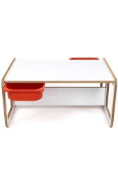 2 Kişilik Çekmeceli Oyun, Aktivite, Etkinlik Masası, Beyaz-Kırmızı MDF - 4