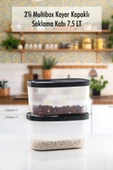 2'Li 7.5 LT Multibox Kayar Kapaklı Saklama Kabı & Erzak Kabı & Toz Ve Tablet Deterjan Kutusu - 1