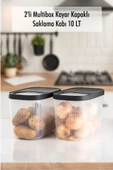 2'Li 10 LT Multibox Kayar Kapaklı Saklama Kabı & Erzak Kabı & Toz Ve Tablet Deterjan Kutusu - 1