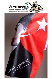 Atatürk Baskılı Türk Bayrağı 50x75 cm 1 Adet Bayraklı Atatürk Posteri Dijital Baskı Raşel Kumaş İç ve Dış Ortama Uygundur - 4