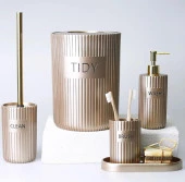 Selim Dekor Grooved Banyo Seti Vizon - 1