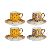 Lucky Art  Eliana Bone 4'lü Ayaklı Tepsili Kahve Fincanı Seti thumbnail 1
