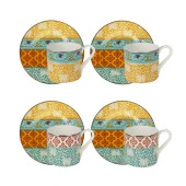 Lucky Art  Eliana Bone 4'lü Kahve Fincanı Seti thumbnail 1