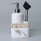 Selim Dekor Leaf Sıvılı Süngerlik Beyaz-Gümüş - 2