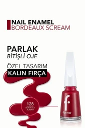 Nail Enamel Yüksek Pigmentli & Parlak Bitişli Oje Fne-128 Bordeaux Scream thumbnail 5