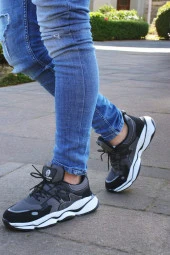 Runner Füme Beyaz Ortopedik Günlük Garantili Yürüyüş Koşu Sneaker Spor Ayakkabı Runner-1987 - 2