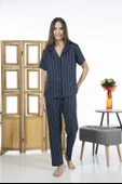 Estiva 24156 Kadın Kısa Kol Boydan Düğmeli Gömlek Pijama Takımı - 5