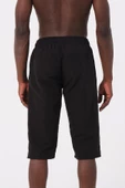 Siyah Büyük Beden Diz Altı Uzun Boy Basic Model Su İtici Özellikli Erkek Plaj Deniz Kapri Şort thumbnail 5