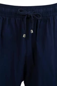 Lacivert Kargo Cepli Beli Lastikli Unisex Keten Şort  %100 Pamuk - 6