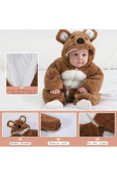 unisex bebekler için günlük tulum ayı desenli ( 0-10 ay ) - 2