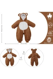 unisex bebekler için günlük tulum ayı desenli ( 0-10 ay ) - 6