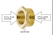 Sarı redüksiyon 1/2 x 3/4 Nipel, Rekor 4 Adet - 1